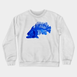 blue fish skeleton Crewneck Sweatshirt